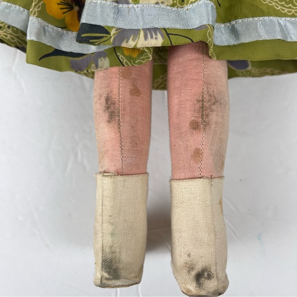 Vintage German celluloid doll-cotton dress-apron - Picture 13 of 13